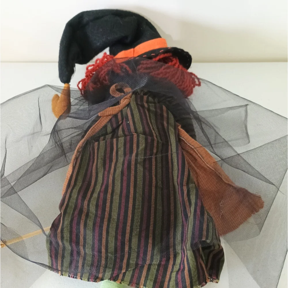 Vintage Halloween Green Witch Shelf Sitter 26